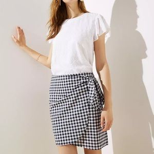 NWT Gingham Wrap Shift Skirt